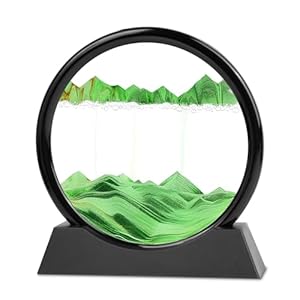 3D Moving Sand Art Picture Glass Liquid Painting 3D Natural Landscape showpieces for Home Decor Antique Gifts for Kids Office Desktop Decoration