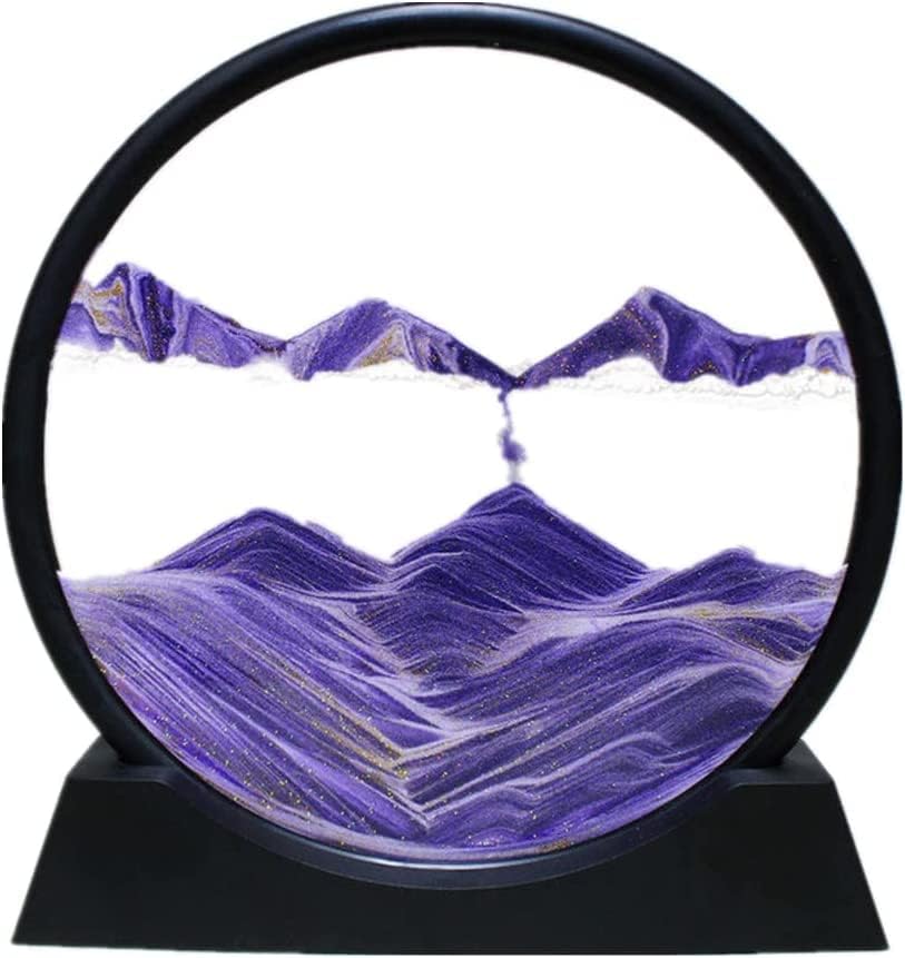 3D Moving Sand Art Picture Glass Liquid Painting 3D Natural Landscape showpieces for Home Decor Antique Gifts for Kids Office Desktop Decoration