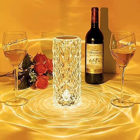 Table Lamps Touch Color Changing Light, Acrylic Rechargeable Modern Style Crystal Bedside Lamp