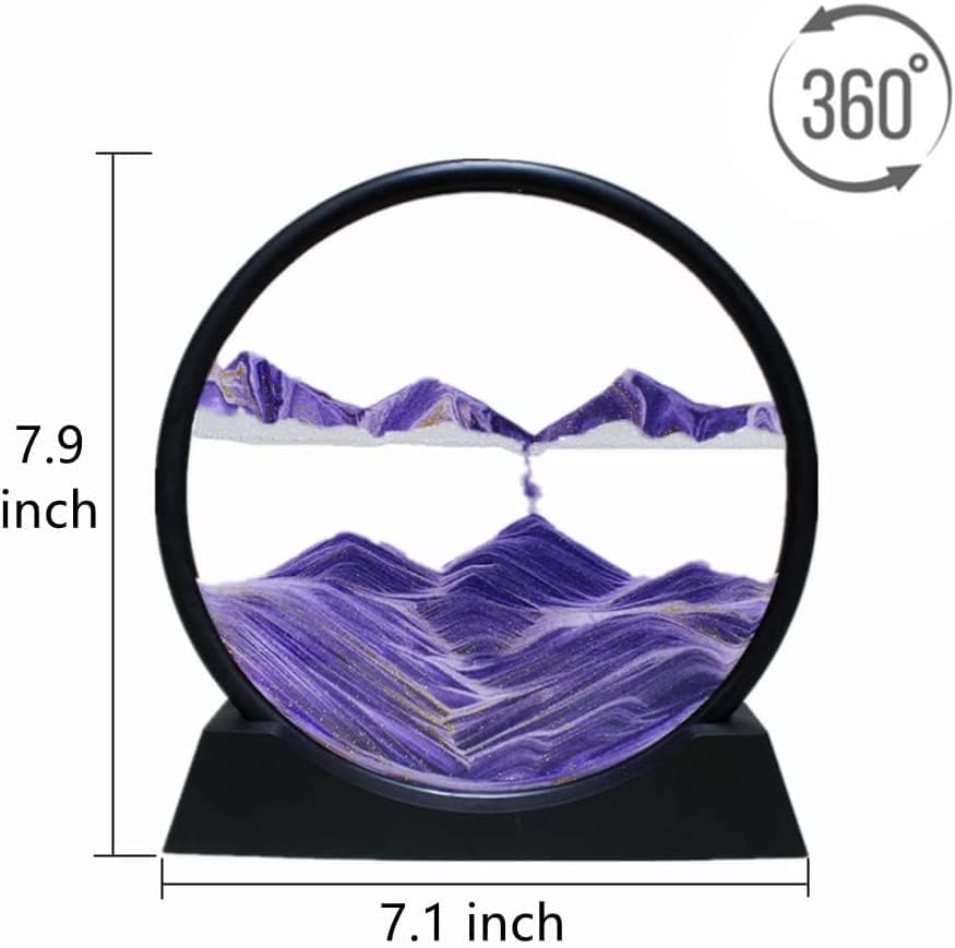 3D Moving Sand Art Picture Glass Liquid Painting 3D Natural Landscape showpieces for Home Decor Antique Gifts for Kids Office Desktop Decoration