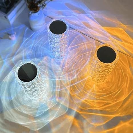 Table Lamps Touch Color Changing Light, Acrylic Rechargeable Modern Style Crystal Bedside Lamp
