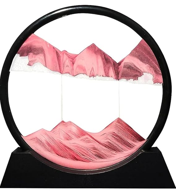 3D Moving Sand Art Picture Glass Liquid Painting 3D Natural Landscape showpieces for Home Decor Antique Gifts for Kids Office Desktop Decoration