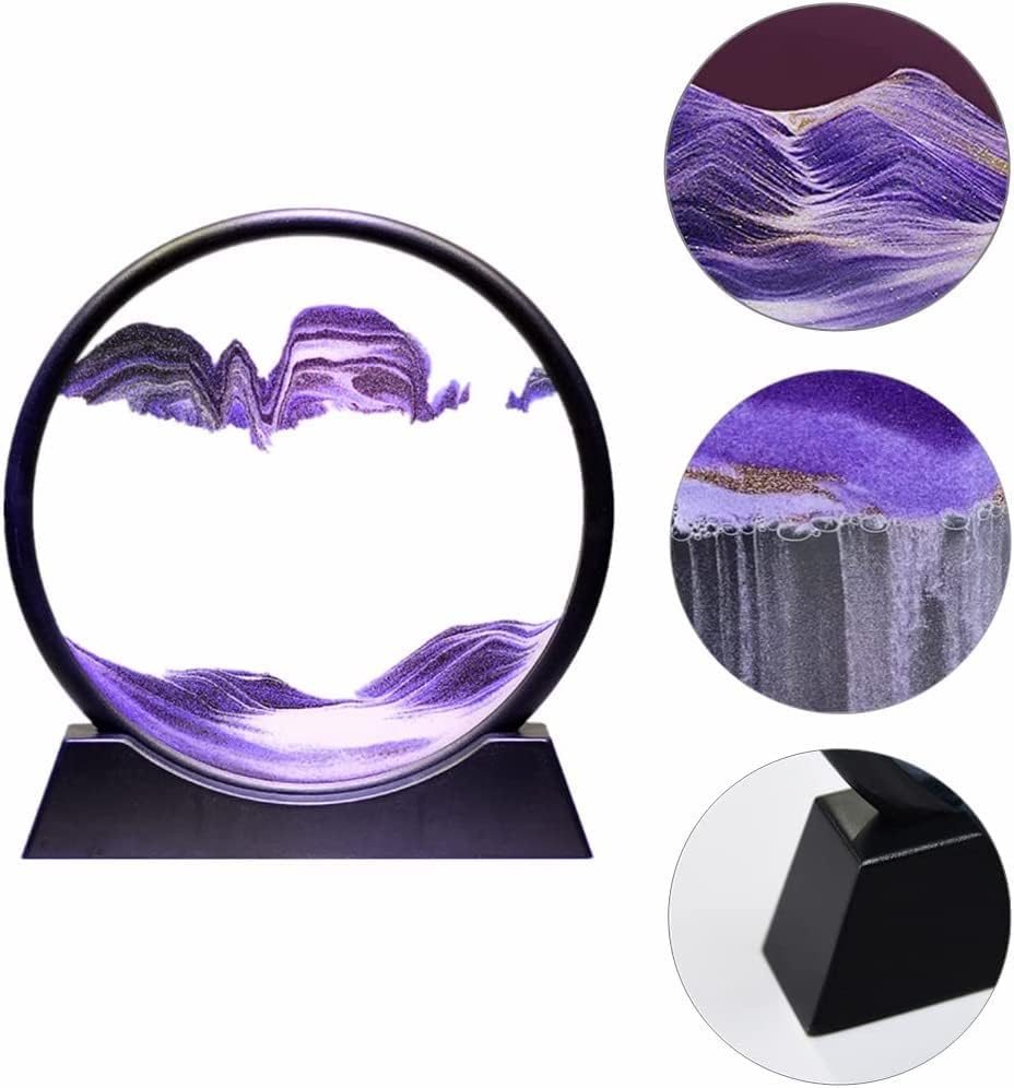 3D Moving Sand Art Picture Glass Liquid Painting 3D Natural Landscape showpieces for Home Decor Antique Gifts for Kids Office Desktop Decoration