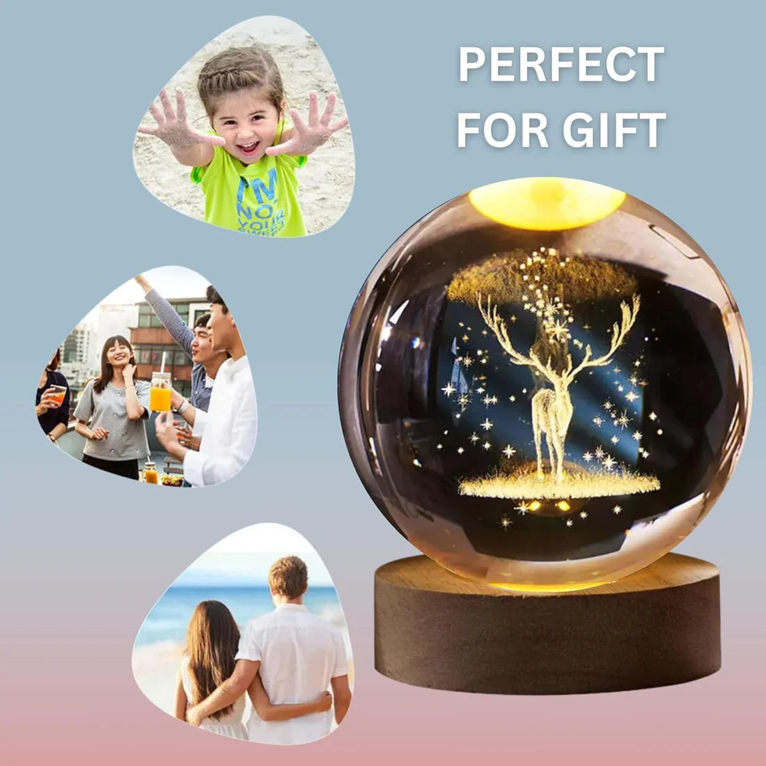 Crystal Glass Ball Night LED Lamp I Home Decoration Night LED Lamp