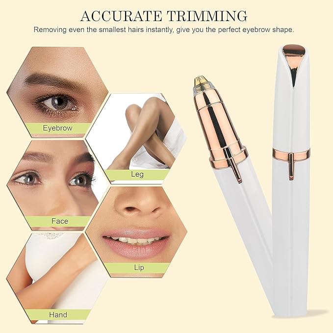 Rechargeable Eyebrow Trimmer For Women, Epilator For Women, Facial Hair Removal Machine For Women,Face, Lips, Nose Hair Remover Women Trimmer