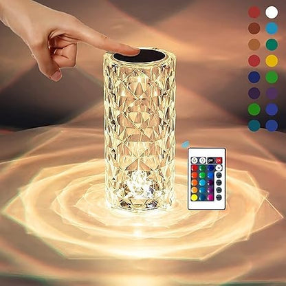Acrylic Rechargeable Modern Style Crystal Bedside Lamp.